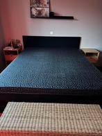 Boxspring - 160x200 cm - antraciet - stof, Huis en Inrichting, Ophalen, Tweepersoons, Grijs, Zo goed als nieuw