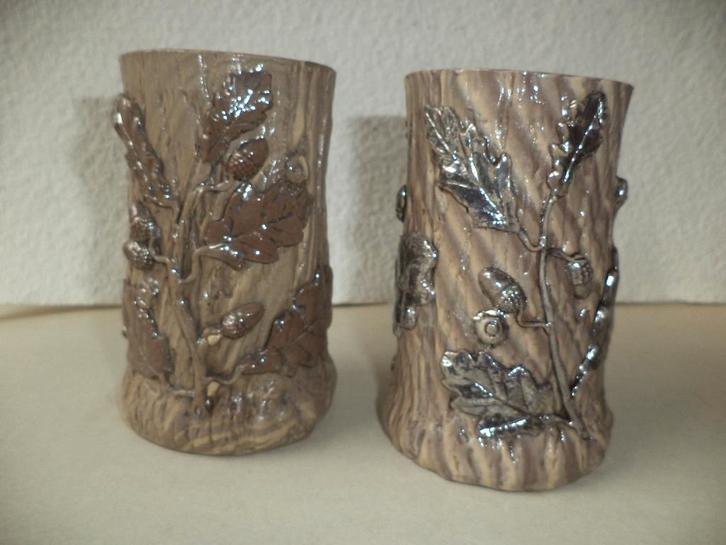 ART NOUVEAU antiek XIXe gesigneerd BOCH Frères vazen reliëf, Antiek en Kunst, Antiek | Keramiek en Aardewerk, Ophalen of Verzenden