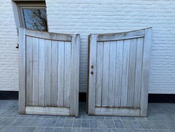 Houten poort Afrormosia, Tuin en Terras, Ophalen, Gebruikt, 150 tot 200 cm, Hout