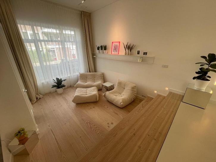 Loungebank set in Togo-stijl – 2x 1-zits + 1 ottoman, Huis en Inrichting, Zetels | Zetels, Gebruikt, Rechte bank, Eenpersoons