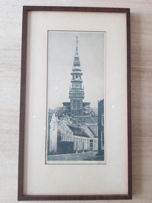 Koopje! Mooie ets van bekende kunstenaar Dirk Harting, Antiek en Kunst, Kunst | Etsen en Gravures, Ophalen of Verzenden