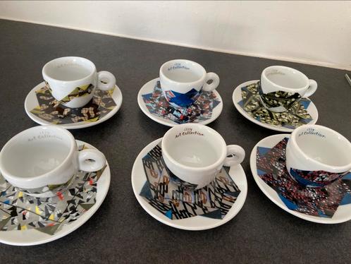 6 espresso cups en bordjes ILLY 2007 Michael Beutler Origami, Verzamelen, Porselein, Kristal en Bestek, Ophalen of Verzenden