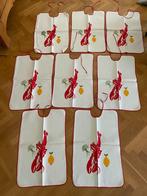 Lot de 8 bavoirs HOMARD Adultes + 2 pinces + 2 fourchettes, Ophalen, Zo goed als nieuw, Overige kleuren, Overige typen