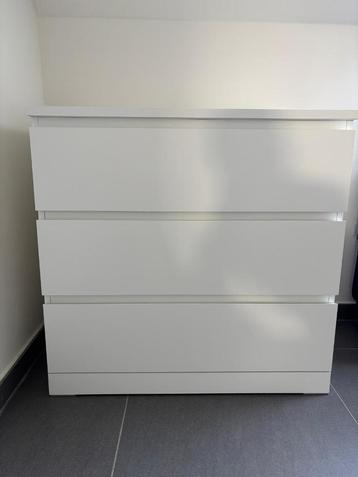  MALM Chest of 3 drawers, white, 80x78 cm_2 beschikbaar voor biedingen