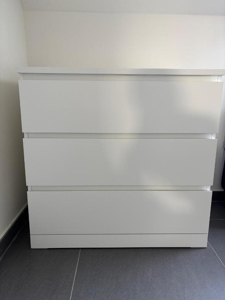 MALM Chest of 3 drawers, white, 80x78 cm_2, Huis en Inrichting, Kasten | Ladekasten, Zo goed als nieuw, Minder dan 100 cm, 50 tot 100 cm