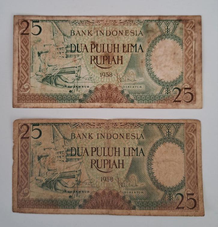 25 Rupiah Indonesie, Postzegels en Munten, Bankbiljetten | Azië, Ophalen of Verzenden