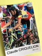 Wielerkaart 1991 team lotto bk claude criquelion signe, Sport en Fitness, Wielrennen, Verzenden