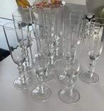 Lot de 11 flûtes à champagne et 6 verres à vin, Enlèvement, Utilisé