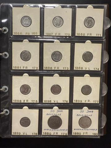 Coll. zilveren en koperen munten (varianten) Leopold I & II beschikbaar voor biedingen