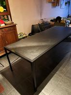 Zwarte handgemaakte stalen tafel., 200 cm of meer, 50 tot 100 cm, Rechthoekig, Metaal