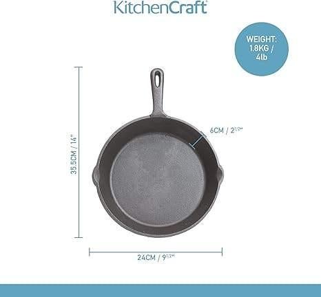 Poêle à griller | fonte | Nouveau | LIVRAISON GRATUITE, Neuf, -, KITCHENCRAFT, -