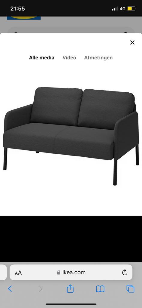 2 persoonszetel ikea, Huis en Inrichting, Zetels | Zetels, Zo goed als nieuw, Rechte bank, Tweepersoons, Minder dan 150 cm, 75 tot 100 cm