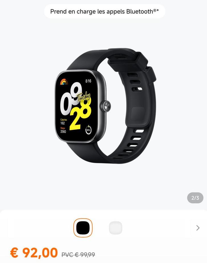 Redmi Watch 4 — Nieuwe factuur+2 jaar garantie, Handtassen en Accessoires, Smartwatches, Nieuw, Zwart, GPS, Waterdicht, Ophalen of Verzenden