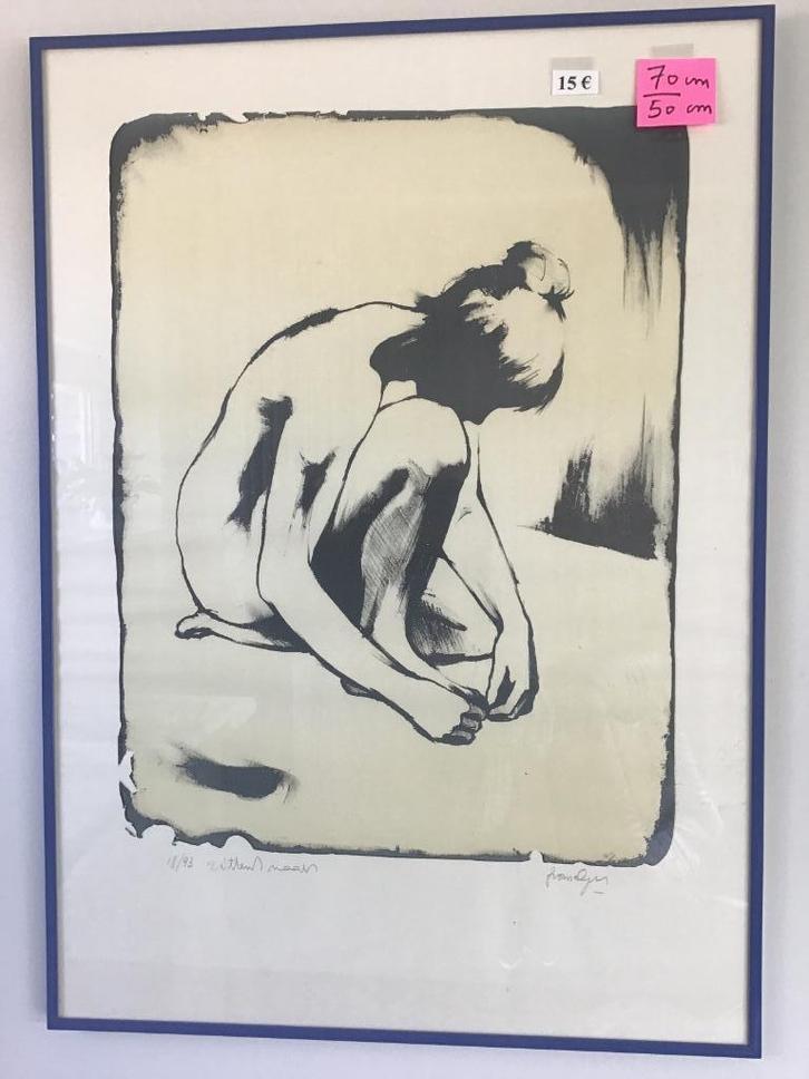 mooie gravure van 70 cm op 50 cm voor 15 euro, Antiek en Kunst, Kunst | Etsen en Gravures, Ophalen of Verzenden