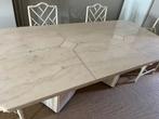 Tafel travertin marmer + stoelen, Huis en Inrichting, Ophalen, Zo goed als nieuw