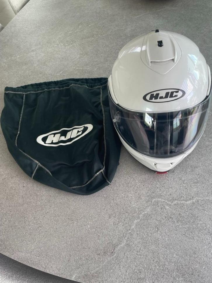 HJC IS-Max II systeemhelm - maat S - wit - zo goed als nieuw, Motoren, Kleding | Motorhelmen, Systeemhelm, S, HJC, Tweedehands