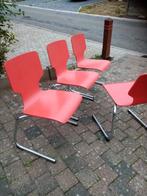 4 chaises en porte-à-faux de type pagholz, empilables, Bois, Enlèvement, Utilisé