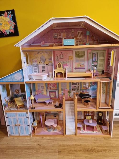 Houten poppenhuis - Kidkraft Grand View Mansion - Barbie, Kinderen en Baby's, Speelgoed | Poppenhuizen, Zo goed als nieuw, Poppenhuis