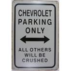 Plaque murale en métal rouillé Chevrolet Parking Only, Enlèvement ou Envoi