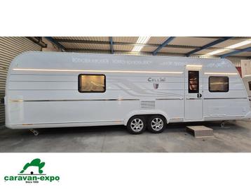 TABBERT CELLINI 750 HTD SLIDE OUT, Caravans en Kamperen, Tabbert, Bedrijf, 2000 kg en meer, 8 meter en meer