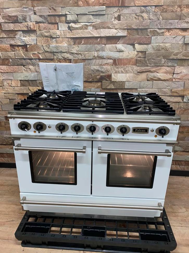 Luxe witte Falcon Fornuis 1092 5 pits dubbele oven 110 cm, Elektronische apparatuur, Fornuizen, Zo goed als nieuw, Vrijstaand