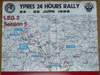 Poster 24 uren Rally Ieper 1988  kaart LEG 2 -> zie foto's., Verzamelen, Rechthoekig Liggend, Ophalen of Verzenden, Zo goed als nieuw