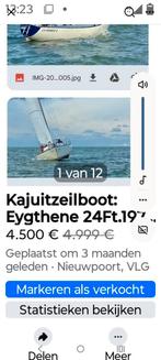 Egythene24ft(1978)Yanmar1GM10(6,6KW)2014,+-800h, Watersport en Boten, Kajuitzeilboten en Zeiljachten, Ophalen, Gebruikt