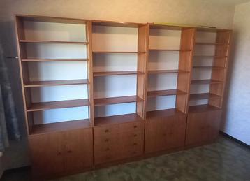 Vintage boekenkastplanken met wandmeubel Mdk Teak uit de jar, Huis en Inrichting, Ophalen, Zo goed als nieuw, Metaal