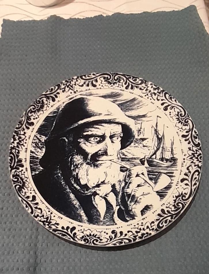 Decoratief bord voor vissers van Boch, Antiek en Kunst, Antiek | Wandborden en Tegels, Ophalen of Verzenden