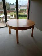 ronde houten tafel beuk 137 cm diam., 4 bijhorende stoelen, Huis en Inrichting, Tafels | Eettafels, Ophalen, 100 tot 150 cm, Rond