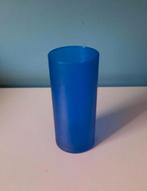 Kristallen kaarsen potje, Huis en Inrichting, Ophalen of Verzenden, Blauw, Kaars, Minder dan 25 cm