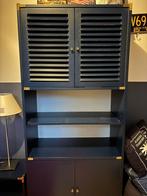 Armoire + Table de nuit + Lit, Maison & Meubles, Bois bleu, 25 à 50 cm, Enlèvement, Utilisé