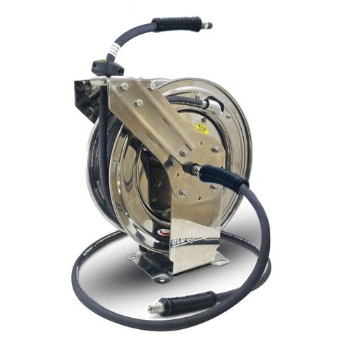 Blushield Rubber hogedrukreiniger haspel roestvrij staal dub, Auto diversen, Overige Auto diversen, Verzenden