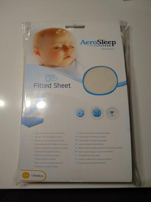 NIEUW AeroSleep fitted sheet / hoeslaken 120x60 cm, Enfants & Bébés, Chambre d'enfant | Linge de lit, Neuf, Drap-housse ou Taie d'oreiller