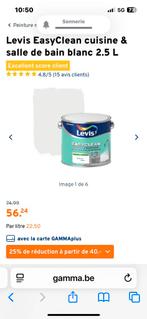 Levis peinture cuisine salle bain blanc 2,5l quasi complet, Bricolage & Construction, Enlèvement, Blanc, Peinture