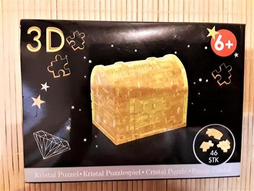 3D-puzzel zilveren kist met glitters - 46 stukjes, Hobby en Vrije tijd, Denksport en Puzzels, Gebruikt, Rubik's of 3D-puzzel, Minder dan 500 stukjes