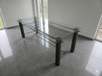 Grande table à manger design en verre et métal, Maison & Meubles, Pièces pour table, Enlèvement, Verre