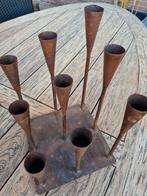 Brocante kaarsenhouder voor 9 buiten terras smeedijzer, Ophalen of Verzenden, Gebruikt