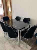 Marmer eettafel met 6stoelen+ salon tafel, Huis en Inrichting, Ophalen, Zo goed als nieuw