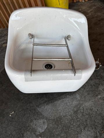 Wasbak lavabo porselein voor garage of atelier, Enlèvement, Utilisé