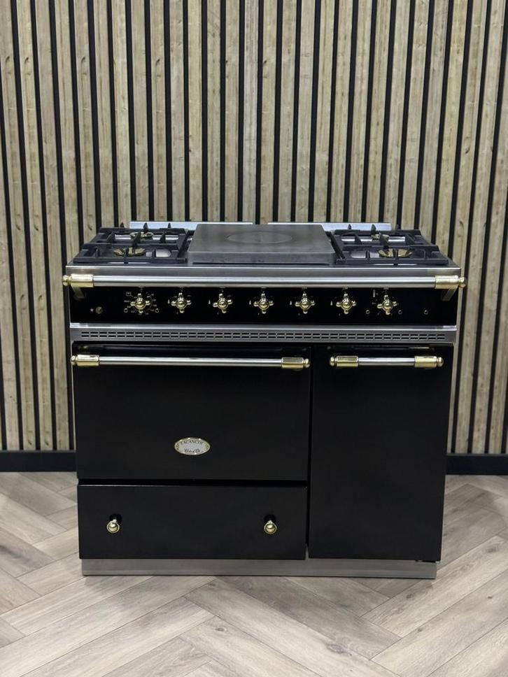 Luxe Lacanche Fornuis Zwart Gas + Messing + Warmhoudkast, Elektronische apparatuur, Fornuizen, Elektrisch, Grill, Ophalen of Verzenden