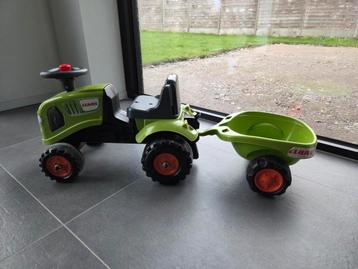 Claas speelgoedtraktor met aanhangwagen beschikbaar voor biedingen