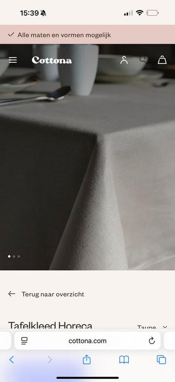 Tafelkleed taupe horecalinnen 380 x 180cm beschikbaar voor biedingen