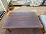 Oude eiken salontafel met glasplaat, Huis en Inrichting, Ophalen