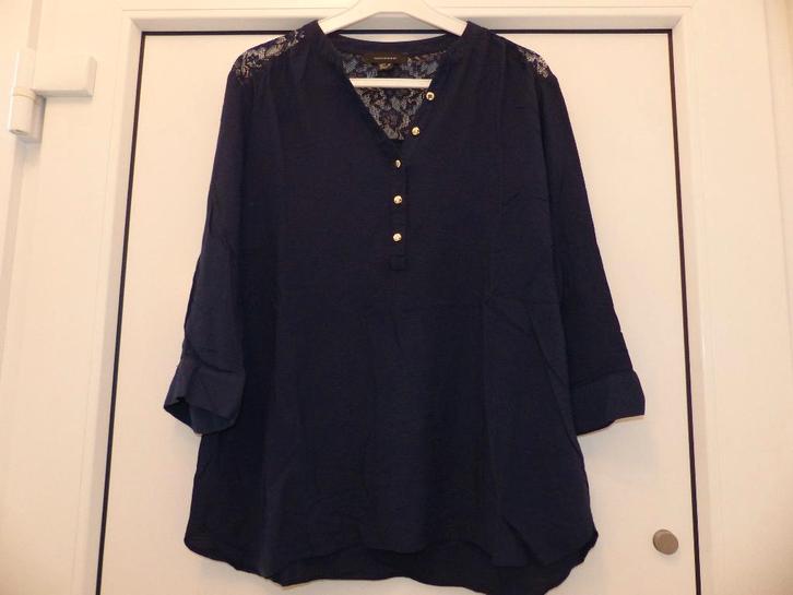 Atmosphere donkerblauw bloesje - maat 44, Kleding | Dames, Blouses en Tunieken, Zo goed als nieuw, Maat 42/44 (L), Blauw, Ophalen of Verzenden