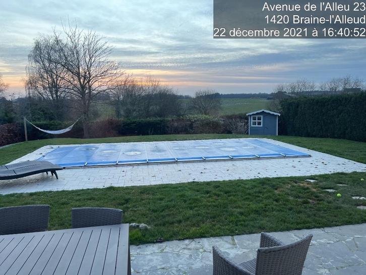 Bâche d’hiver à barres  4,60 m  9,80 m + manivelle, Tuin en Terras, Zwembad-toebehoren, Zo goed als nieuw, Afdekzeil, Ophalen