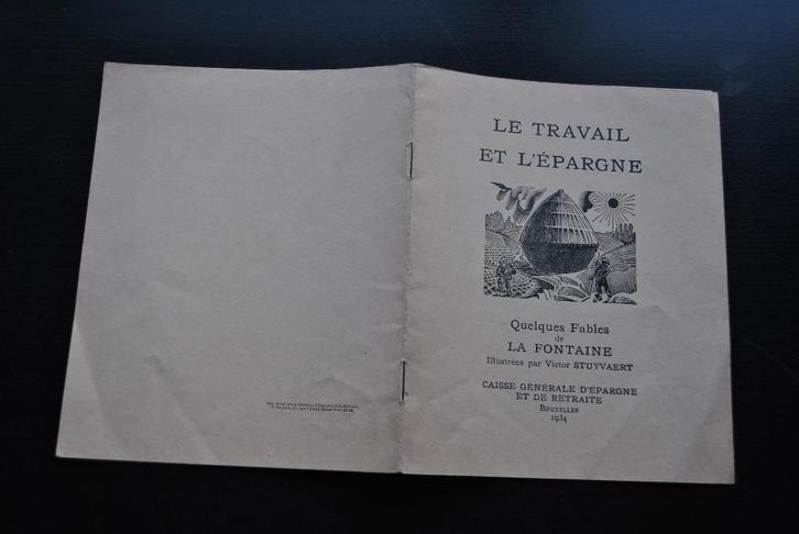 Le travail et l'épargne Quelques fables de LA FONTAINE 1934, Boeken, Sprookjes en Fabels, Gelezen, Ophalen of Verzenden