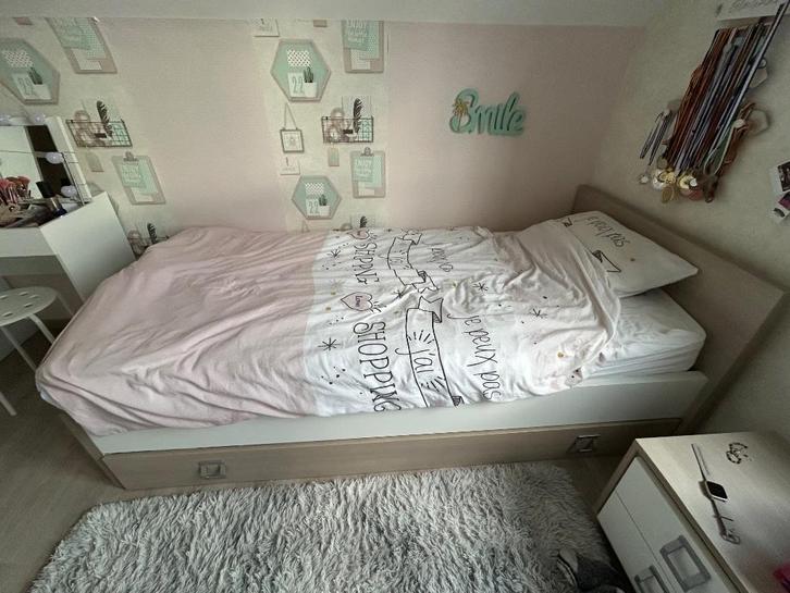 Chambre enfant/ado complète, Kinderen en Baby's, Kinderkamer | Bedden, Gebruikt, 180 cm of meer, Lattenbodem, Matras, Ophalen
