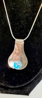 Zilveren ketting en hanger gezet met maansteen, Overige voorstellingen, Nieuw, Ophalen of Verzenden, Zilver