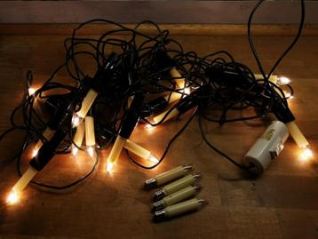 Kerstverlichting kaarsjes warm wit vintage retro + 4 reserve beschikbaar voor biedingen